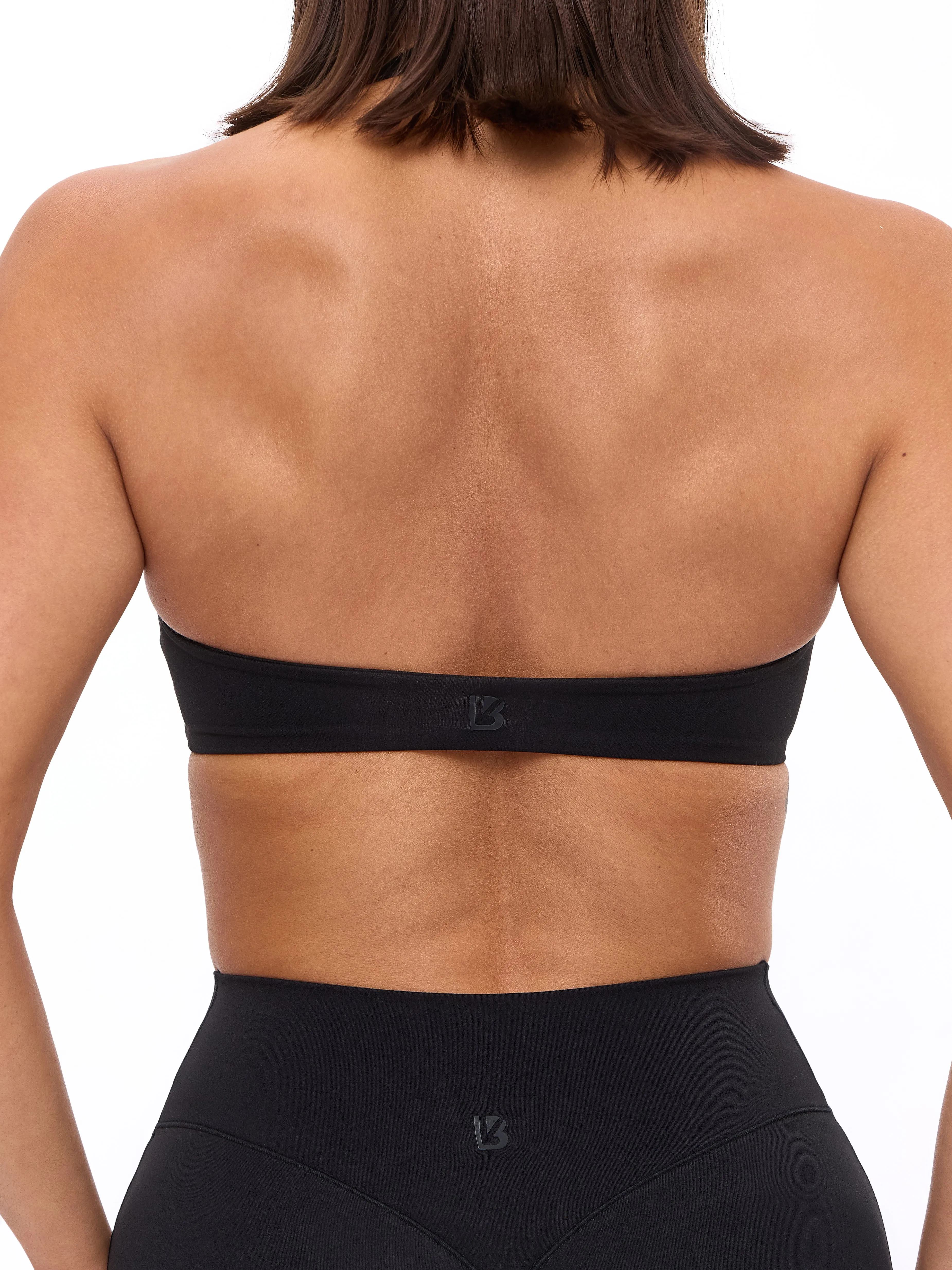 Twisted Halter Sports Bra - Onyx Black