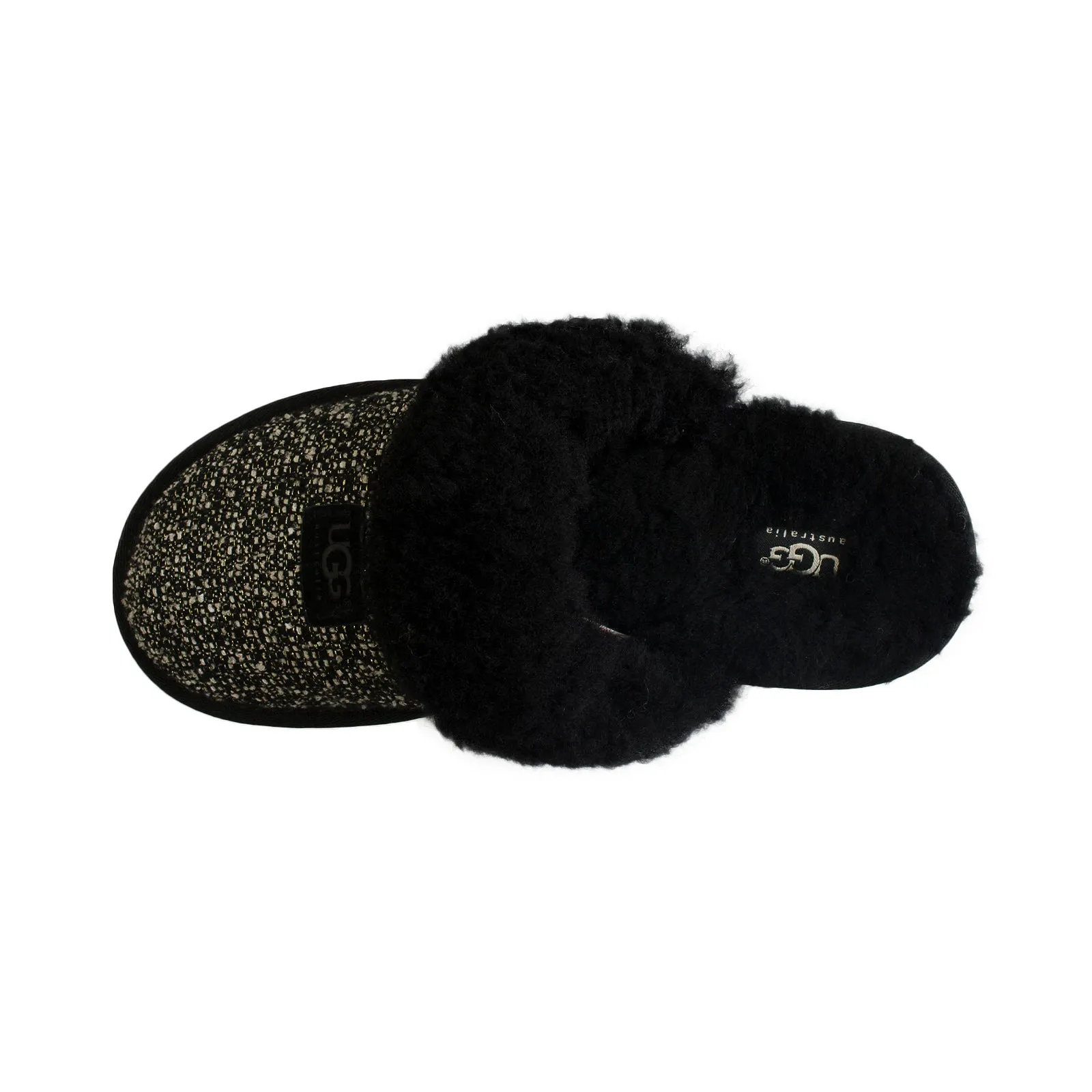 UGG Cozy Fancy Tweed Black Slippers