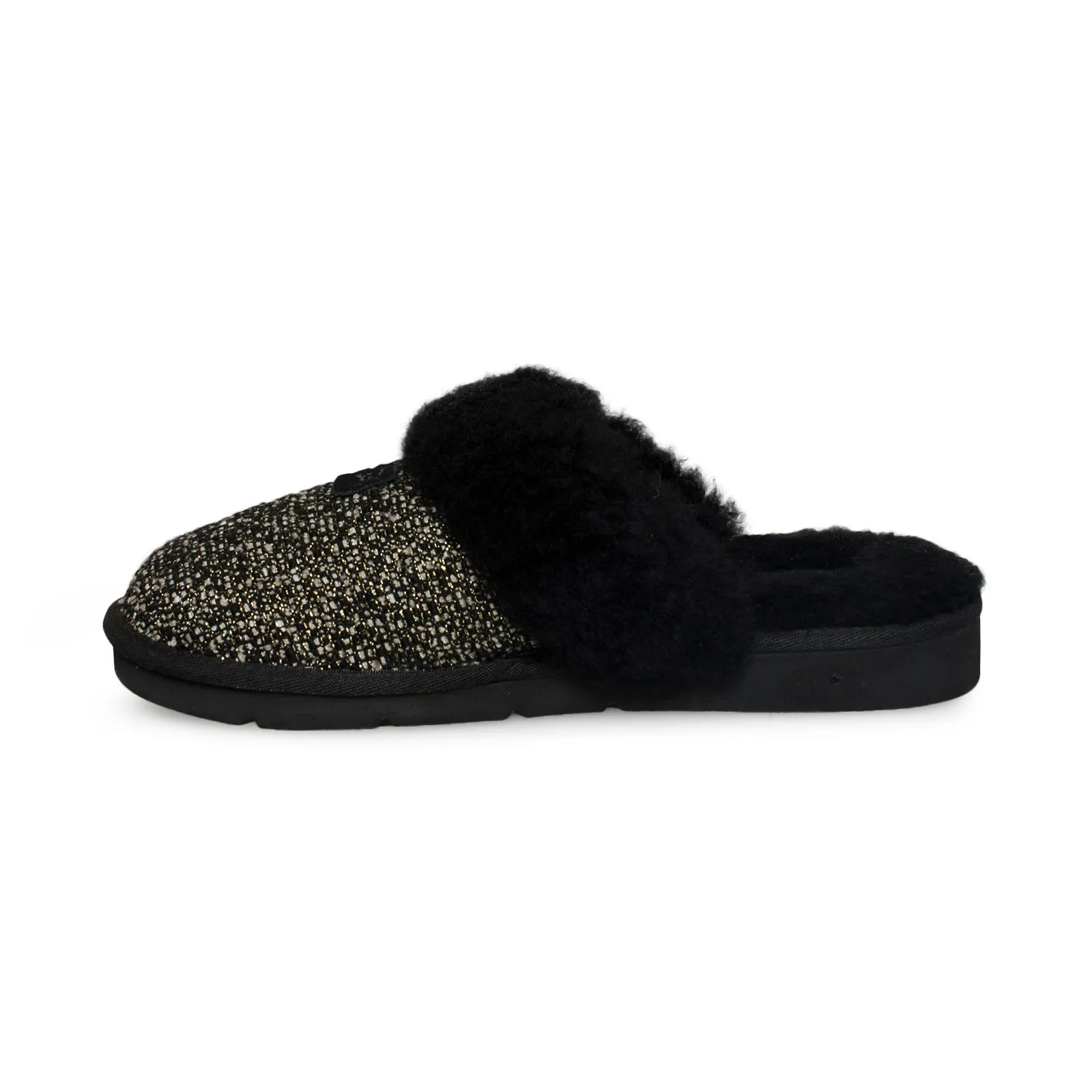 UGG Cozy Fancy Tweed Black Slippers