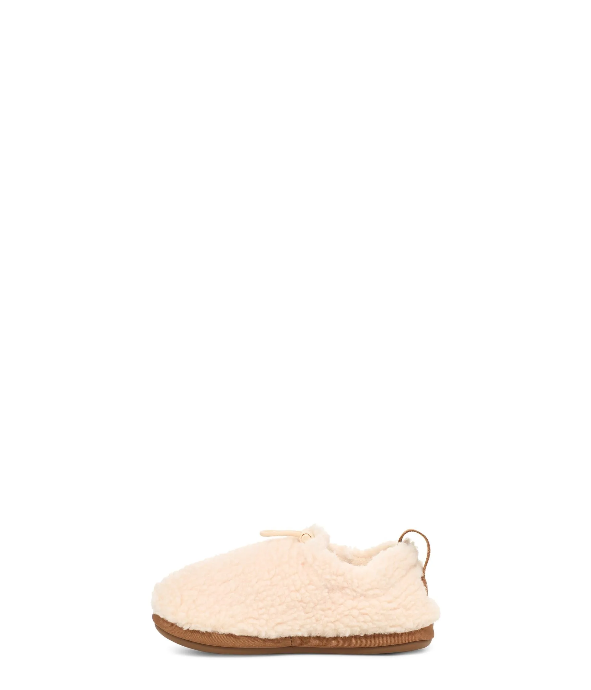 UGG Unisex-Child Plushy Slipper, Natural/Chestnut  Little Kid