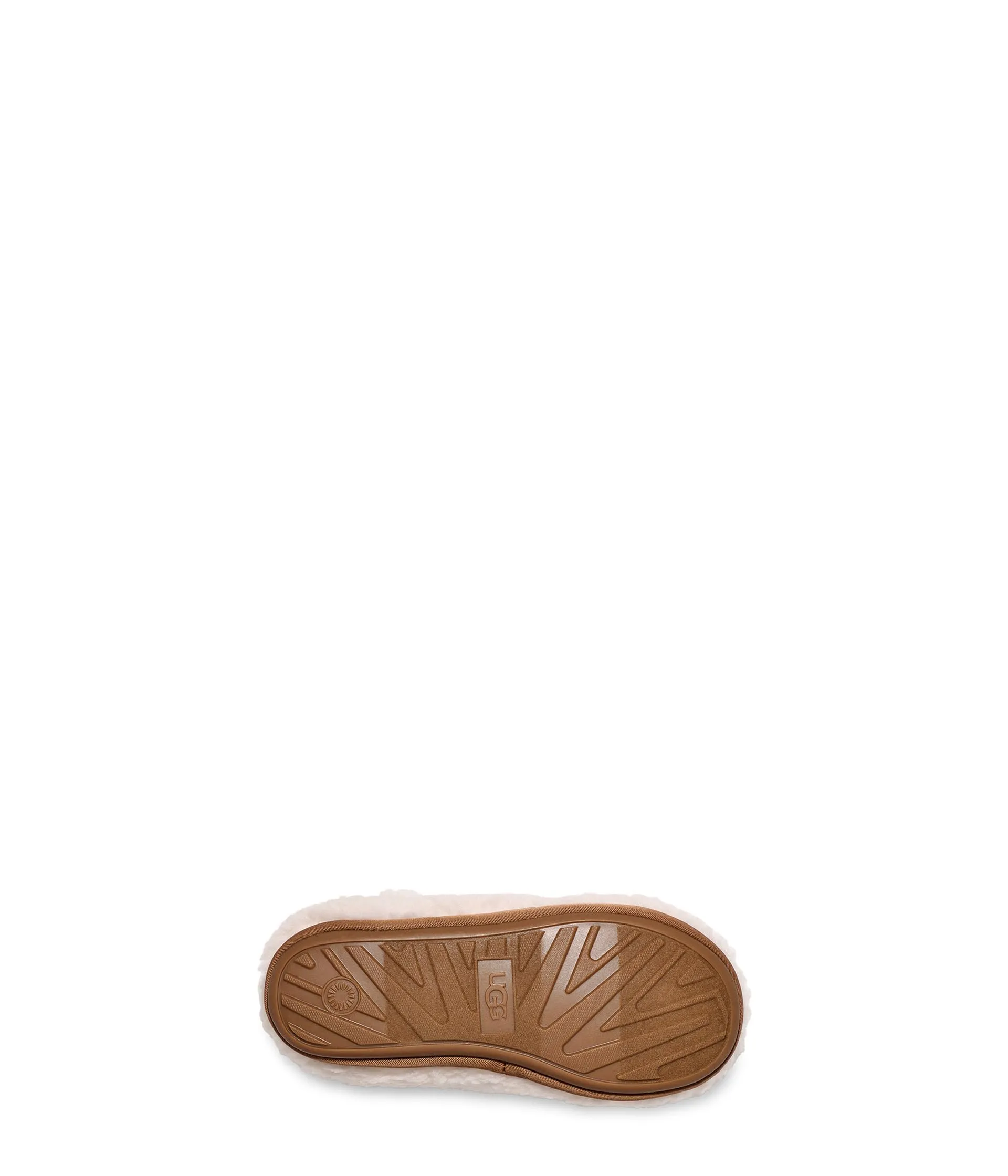 UGG Unisex-Child Plushy Slipper, Natural/Chestnut  Little Kid