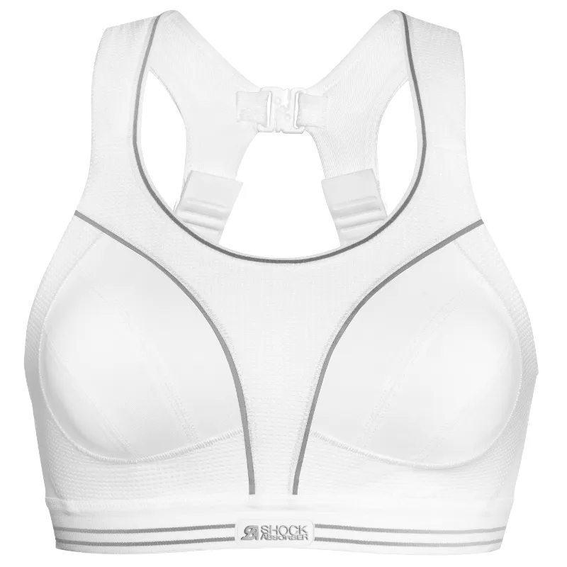 Ultimate Run White Sports Bra - Shock Absorber