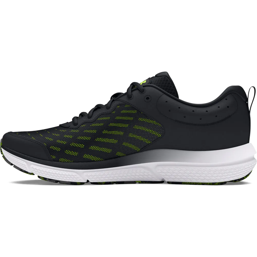 'Under Armour' Men's Charged Assert 10 - Black / Black / High Vis Yellow (Ext. Sizes)