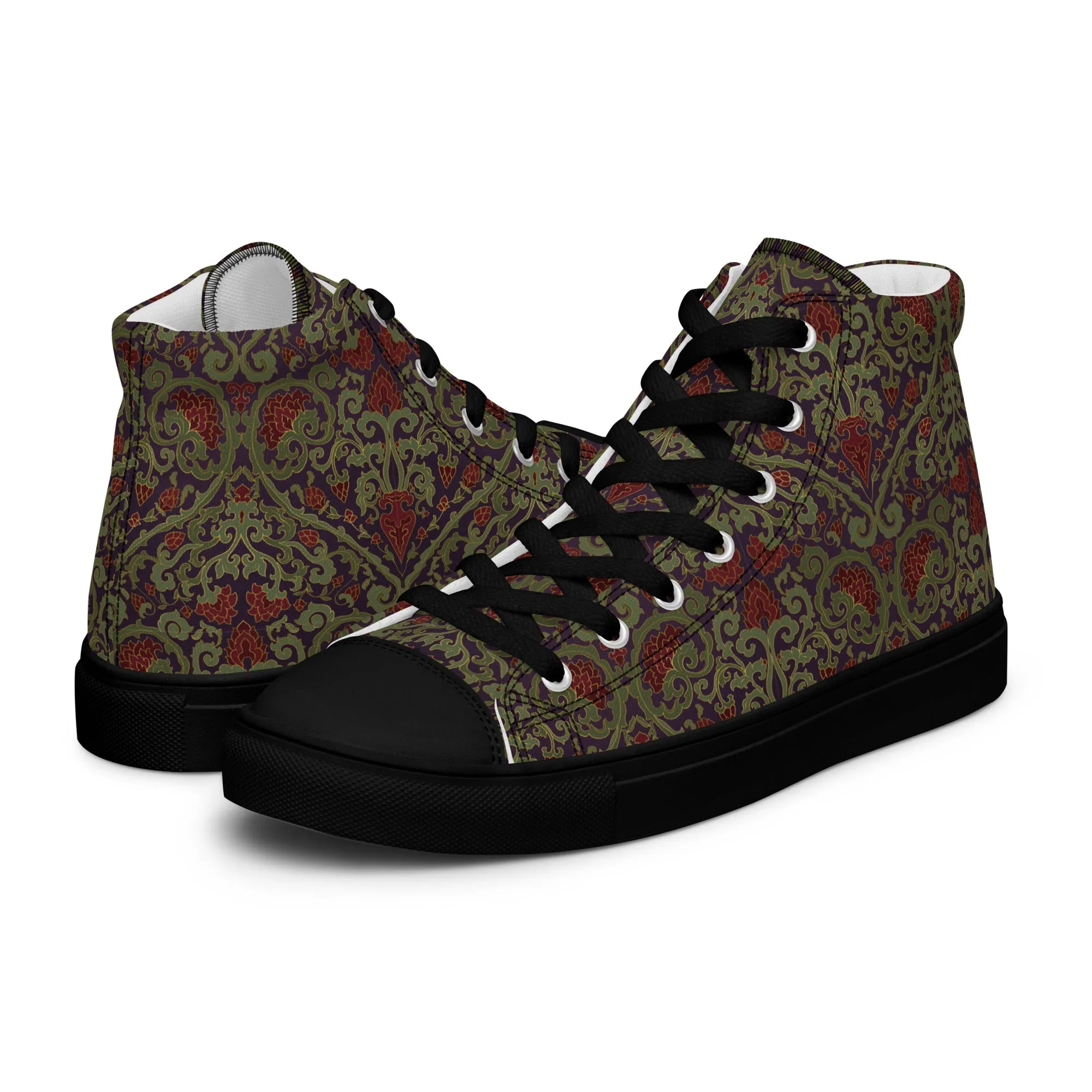 Unisex high top canvas shoes - Dark Ornament