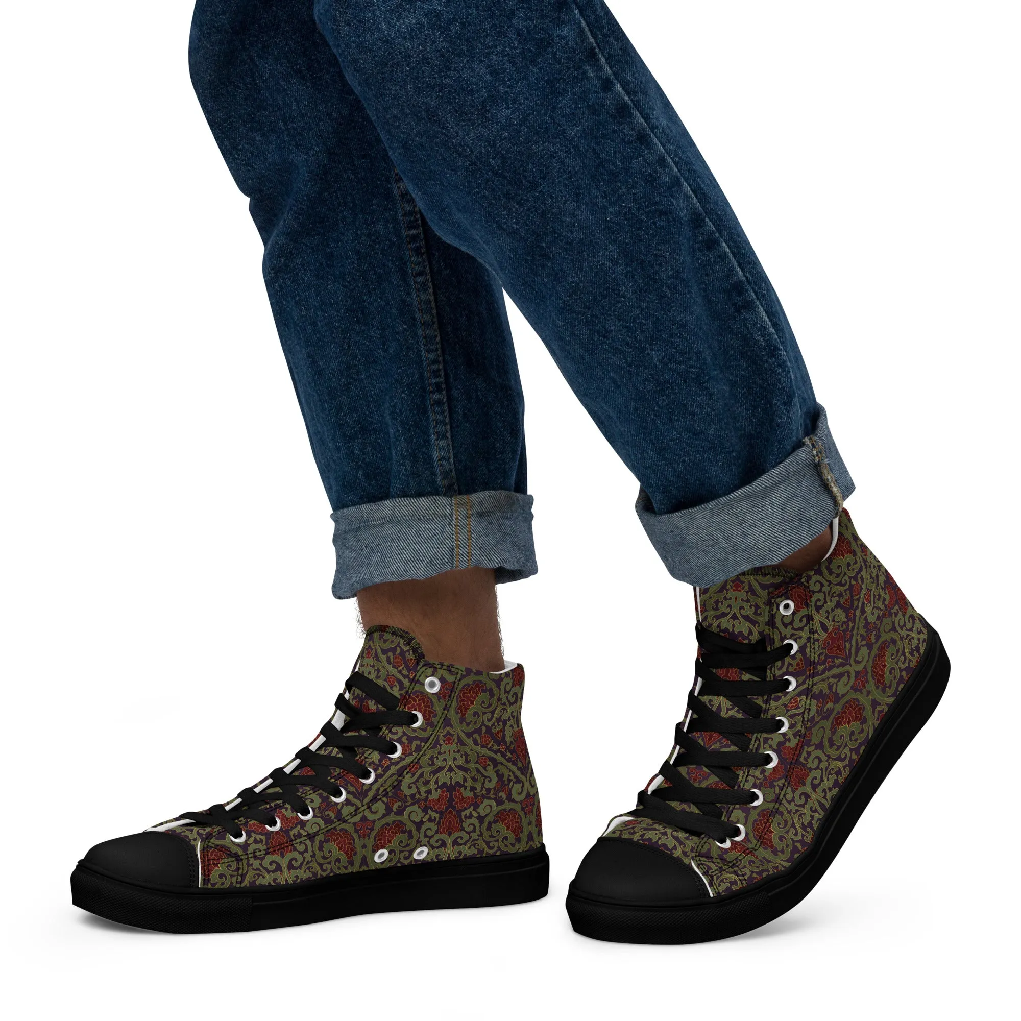 Unisex high top canvas shoes - Dark Ornament