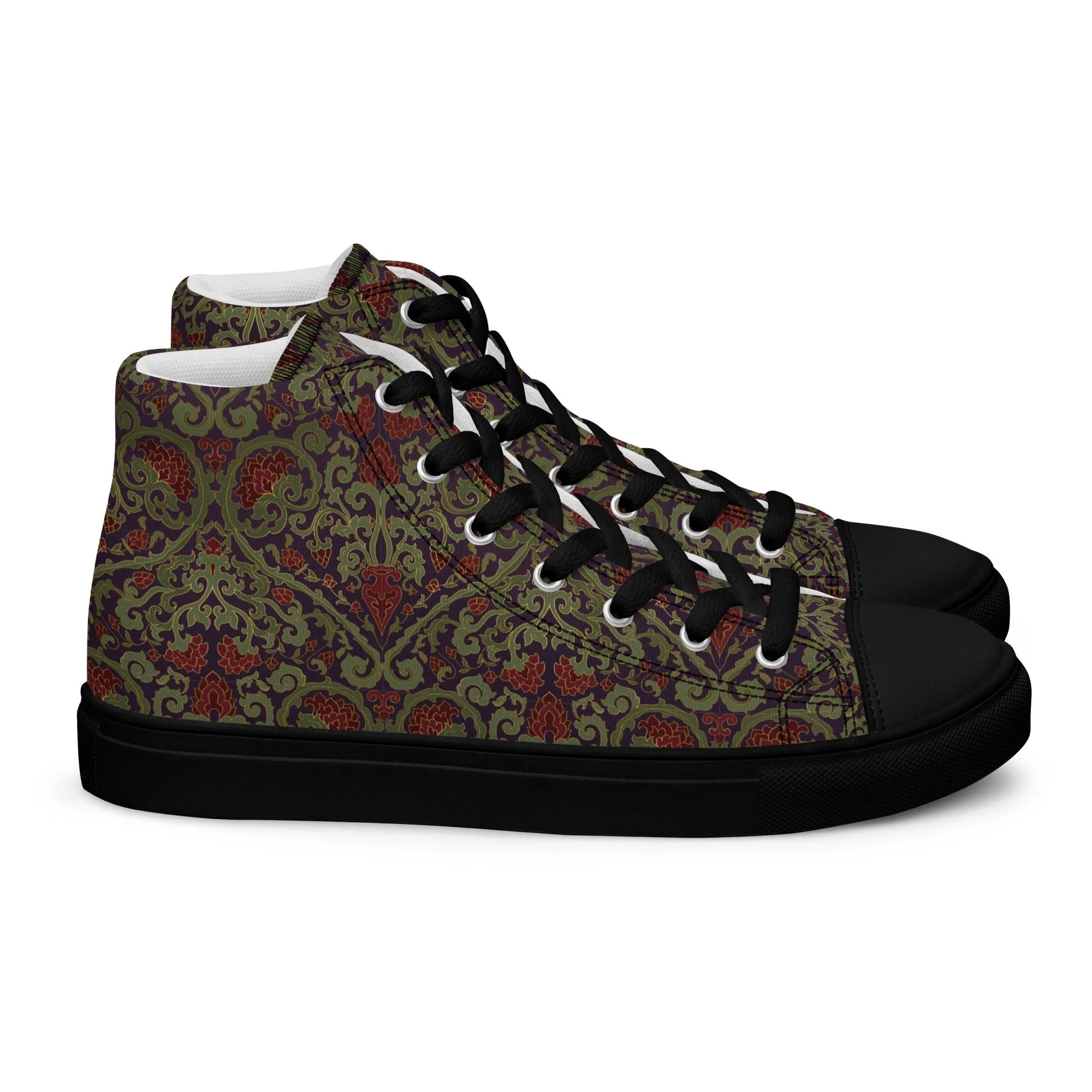 Unisex high top canvas shoes - Dark Ornament