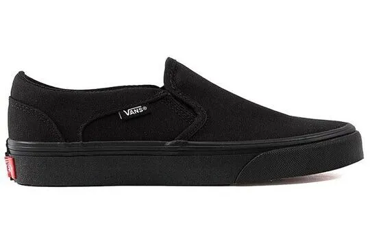 Vans Asher VN0A45JM186 Women's Black Canvas Slip-on Skateboard Shoes KHO146