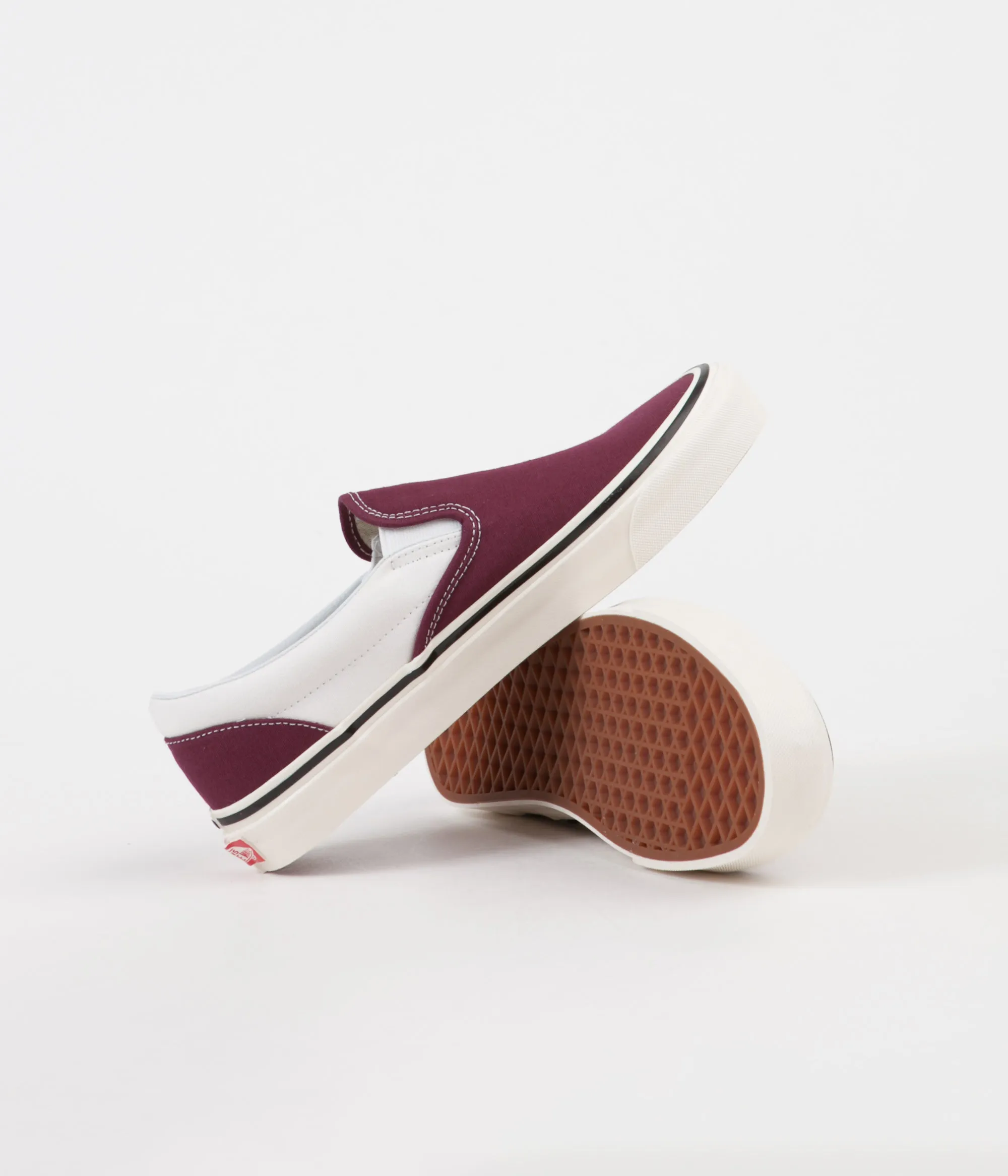 Vans Classic Slip-On 98 DX Anaheim Factory Shoes - OG Burgundy / White