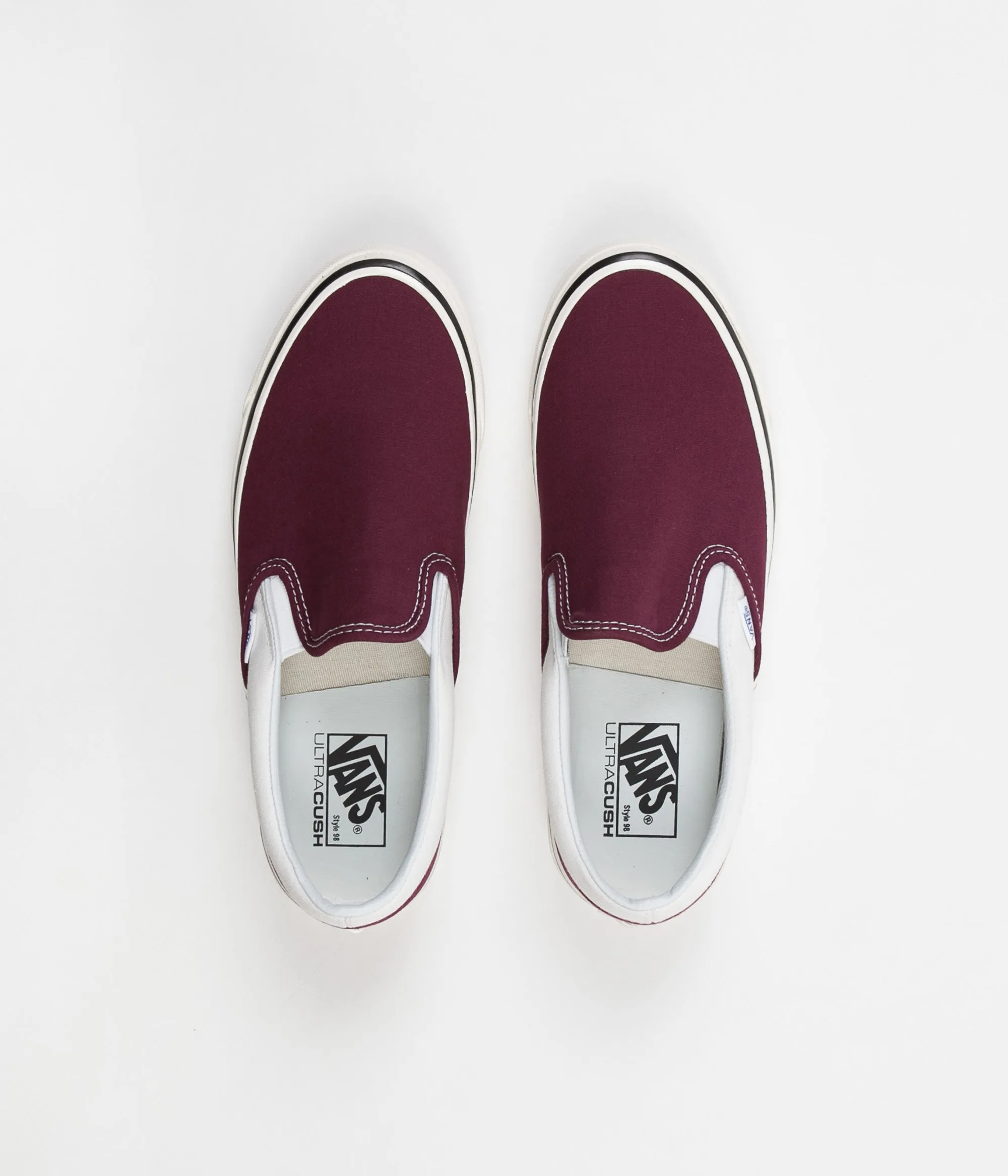 Vans Classic Slip-On 98 DX Anaheim Factory Shoes - OG Burgundy / White