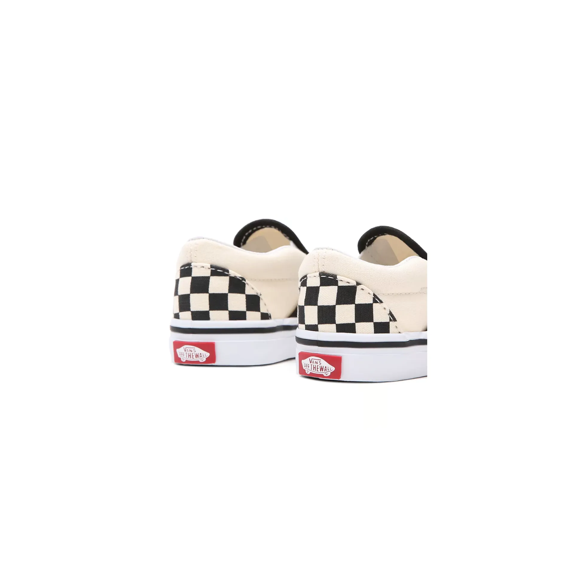 Vans Kid's Checkerboard Slip On TD Shoes - Black / White / Beige