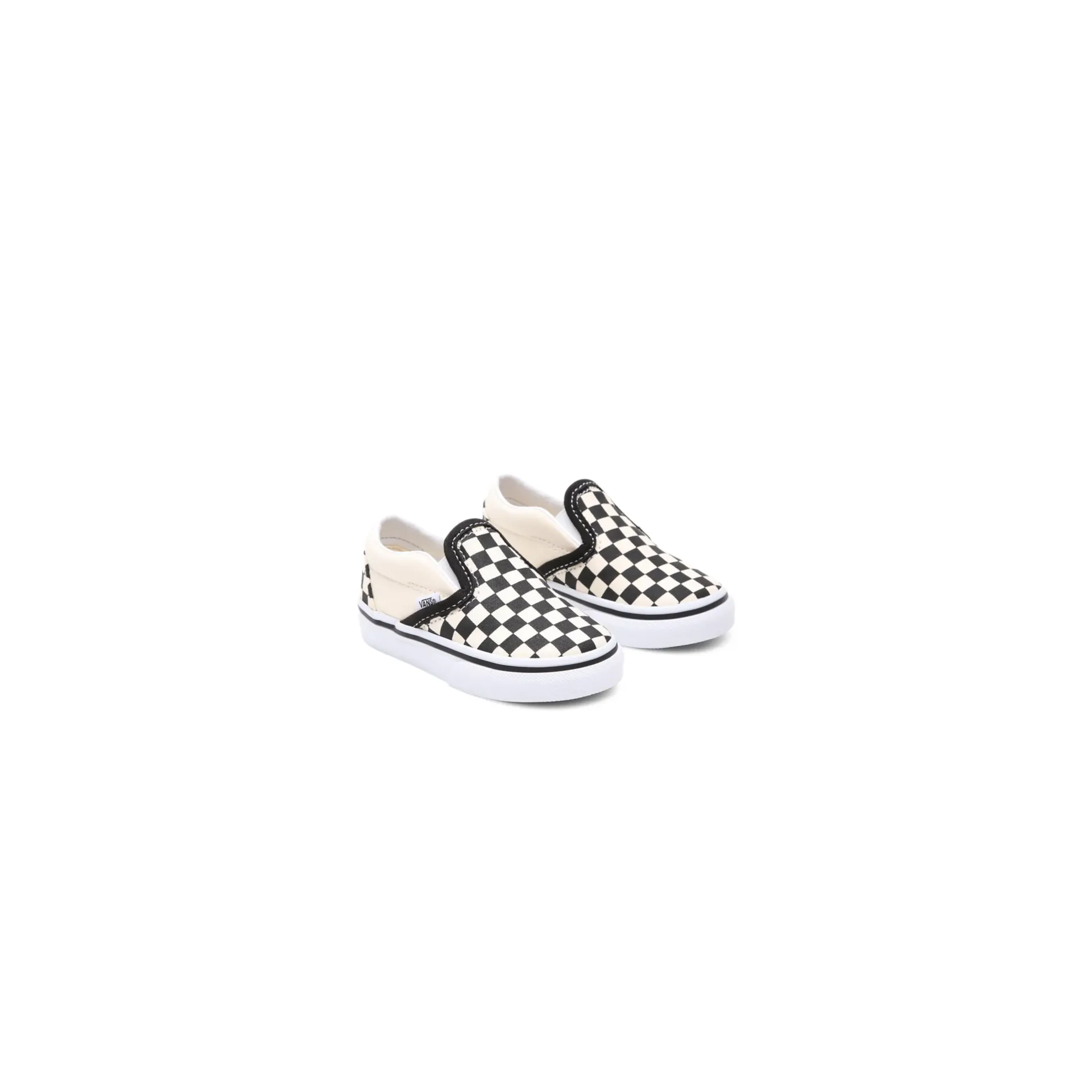 Vans Kid's Checkerboard Slip On TD Shoes - Black / White / Beige