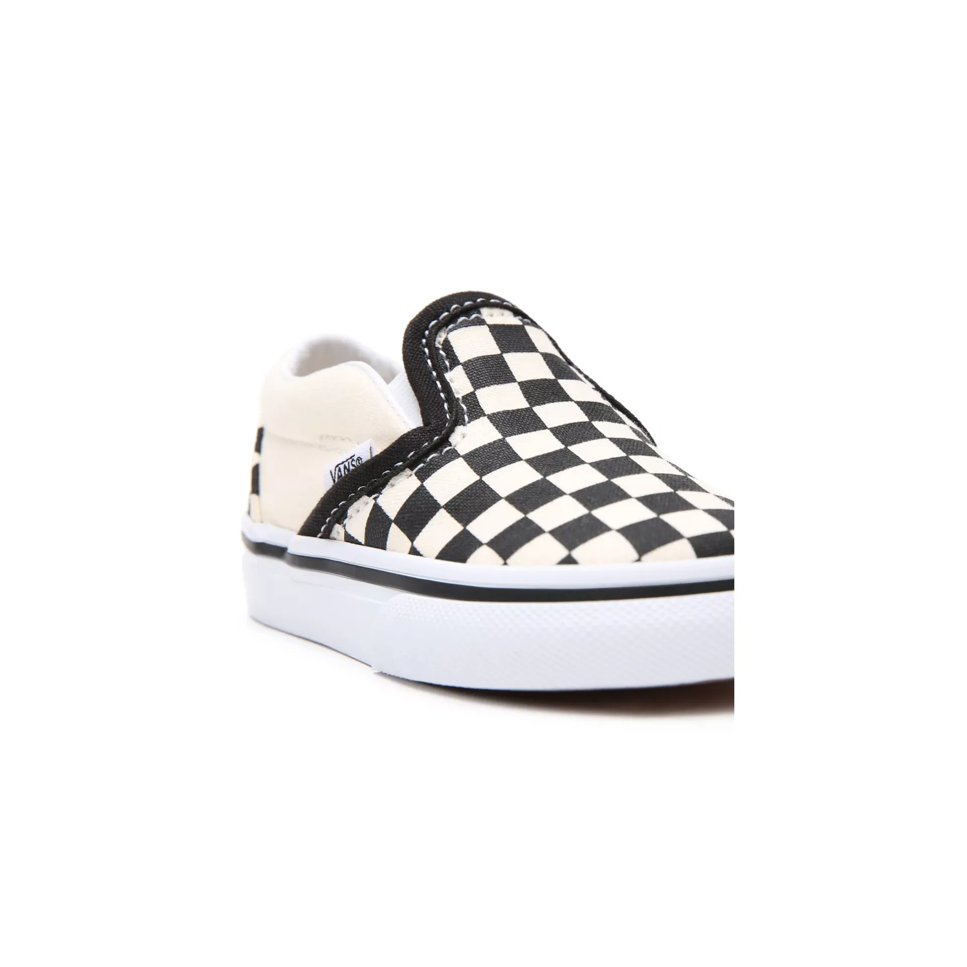 Vans Kid's Checkerboard Slip On TD Shoes - Black / White / Beige