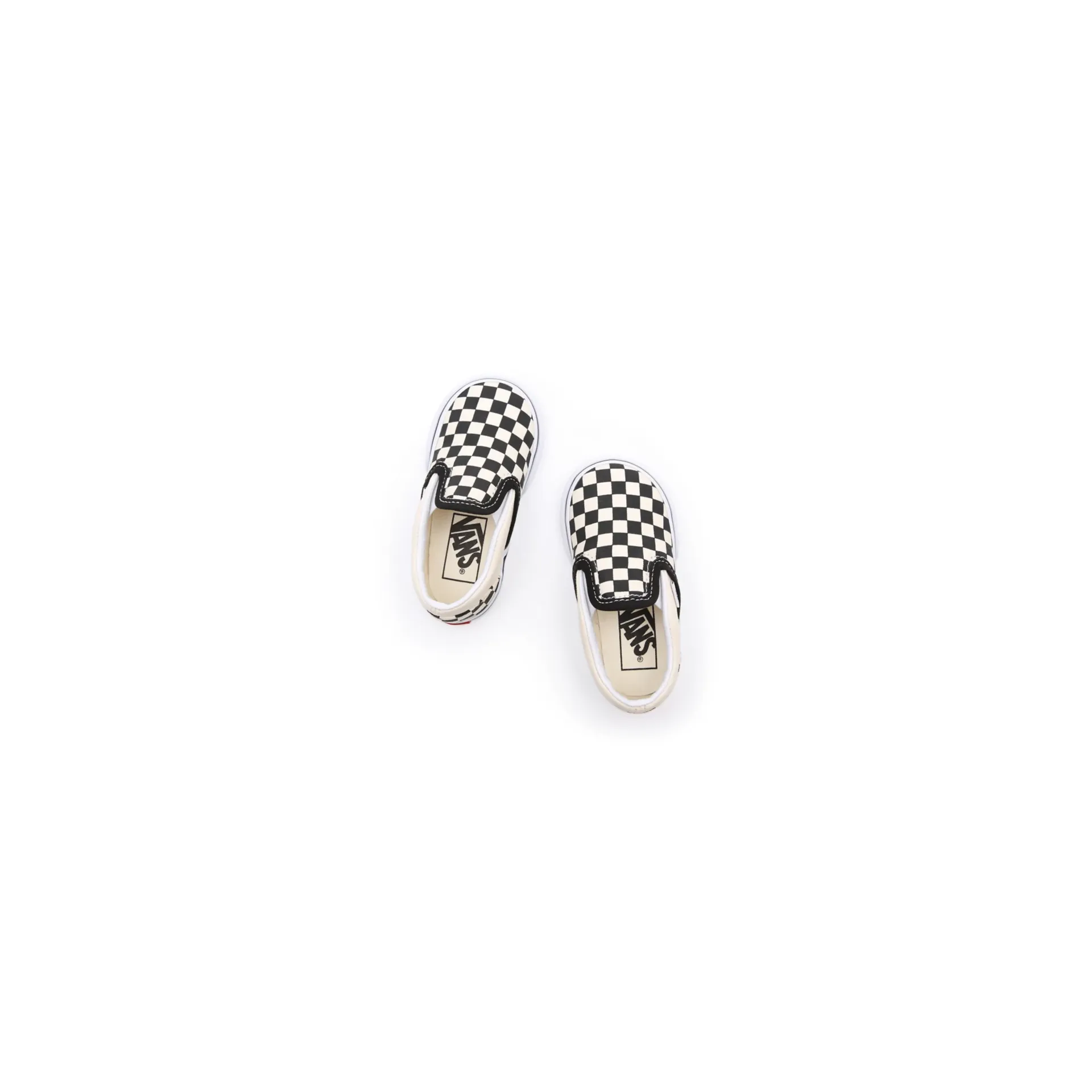 Vans Kid's Checkerboard Slip On TD Shoes - Black / White / Beige