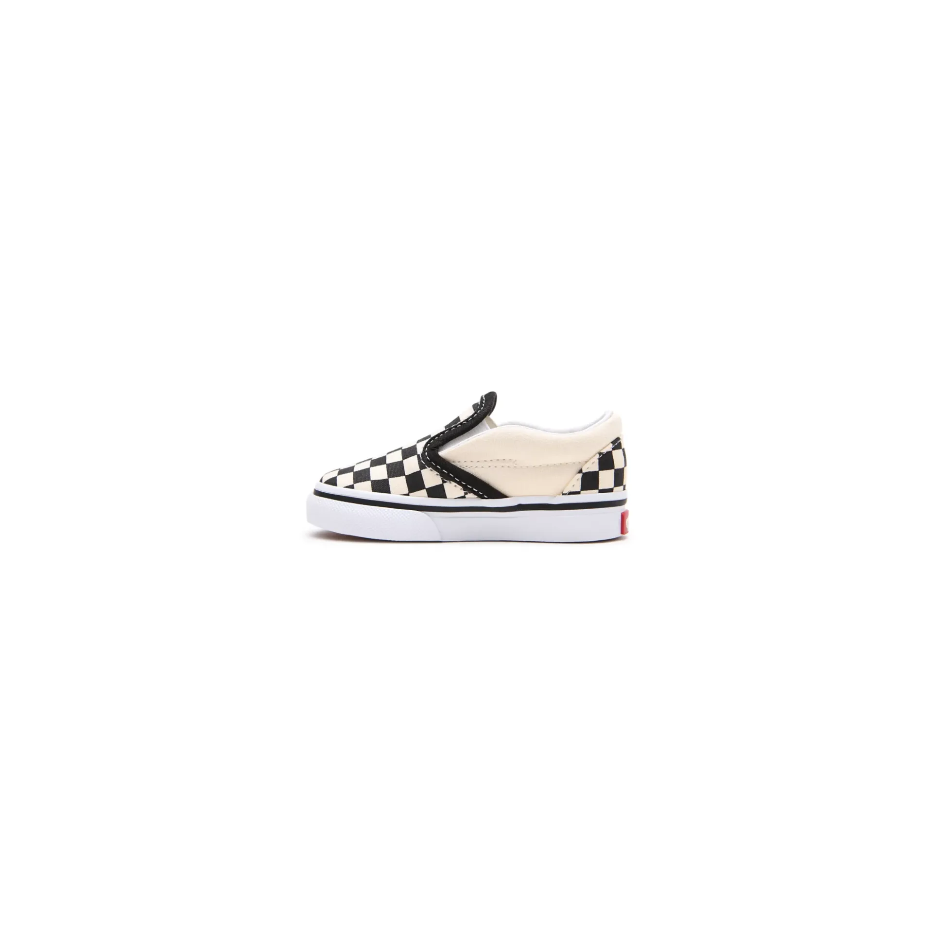 Vans Kid's Checkerboard Slip On TD Shoes - Black / White / Beige