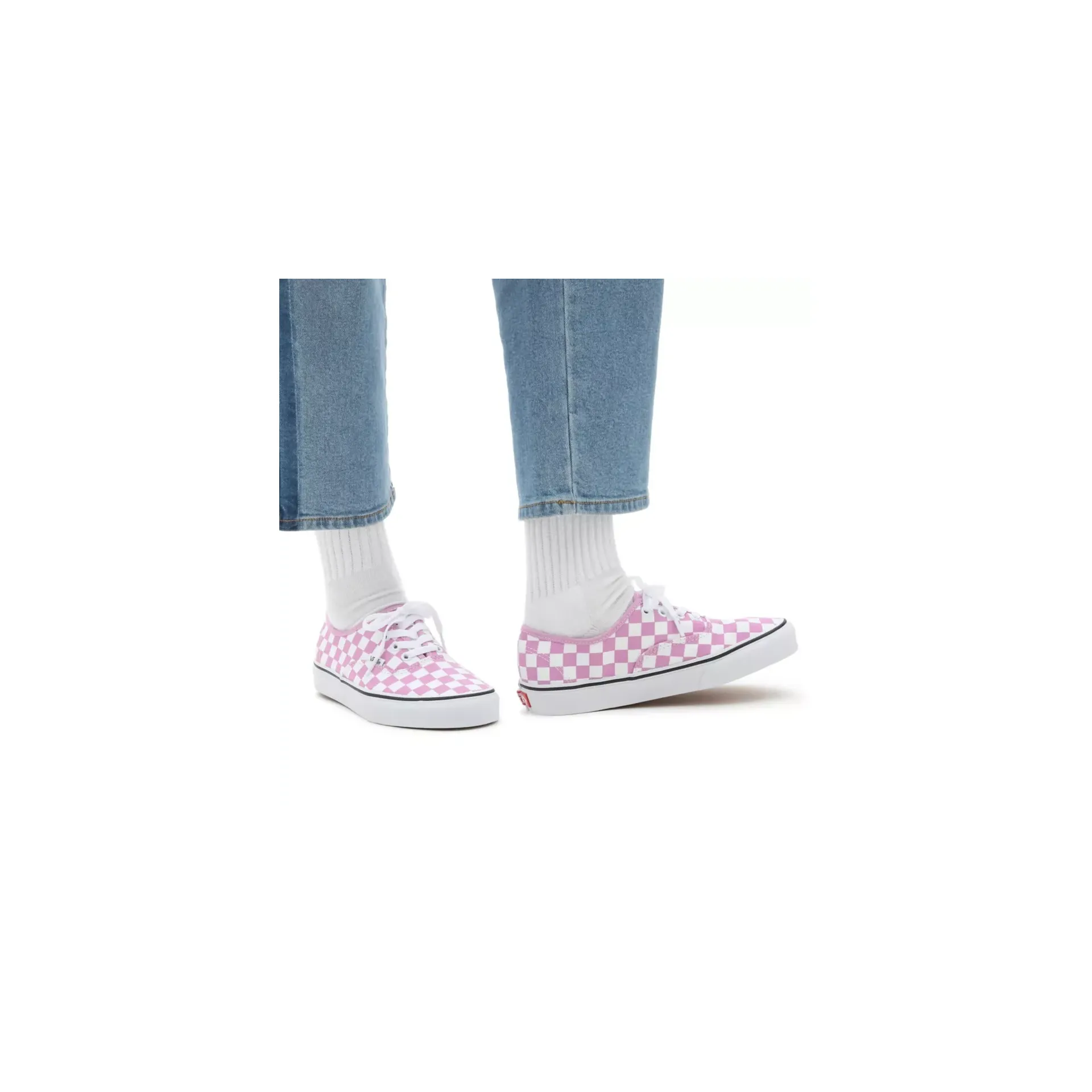 Vans Unisex Checkerboard Authentic Shoes - Orchid Pink / True White