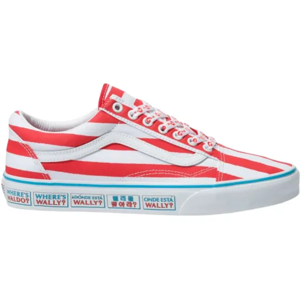 Vans Unisex Wheres Valdo Old Skool Shoes - White / Red