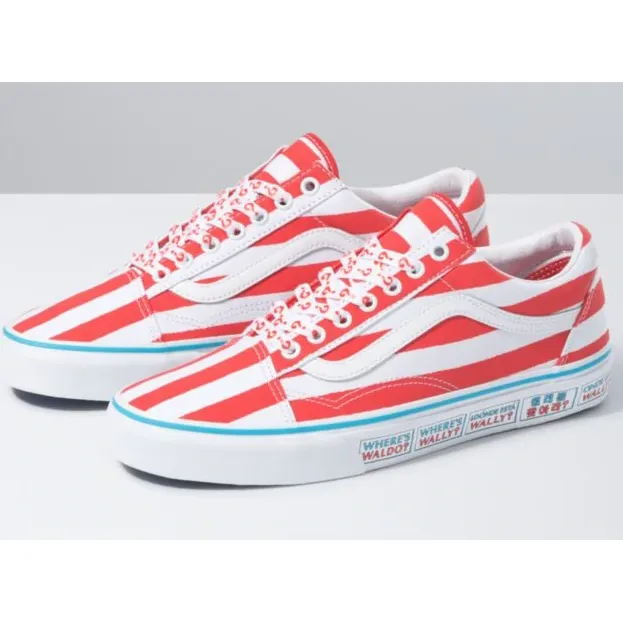 Vans Unisex Wheres Valdo Old Skool Shoes - White / Red