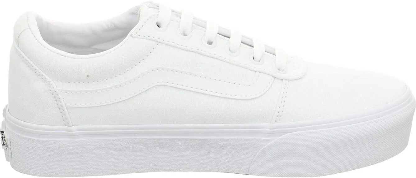 Vans Ward Platform VN0A3TLC0RG Women's White Canvas Low Top Skate Shoes KHO173