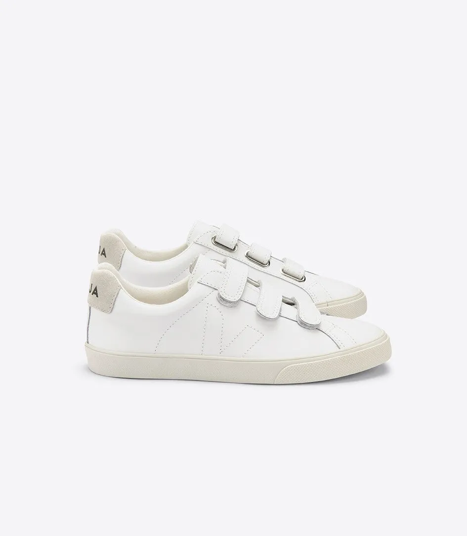 Veja Sneakers - 3 Lock Leather Sneakers in Extra White