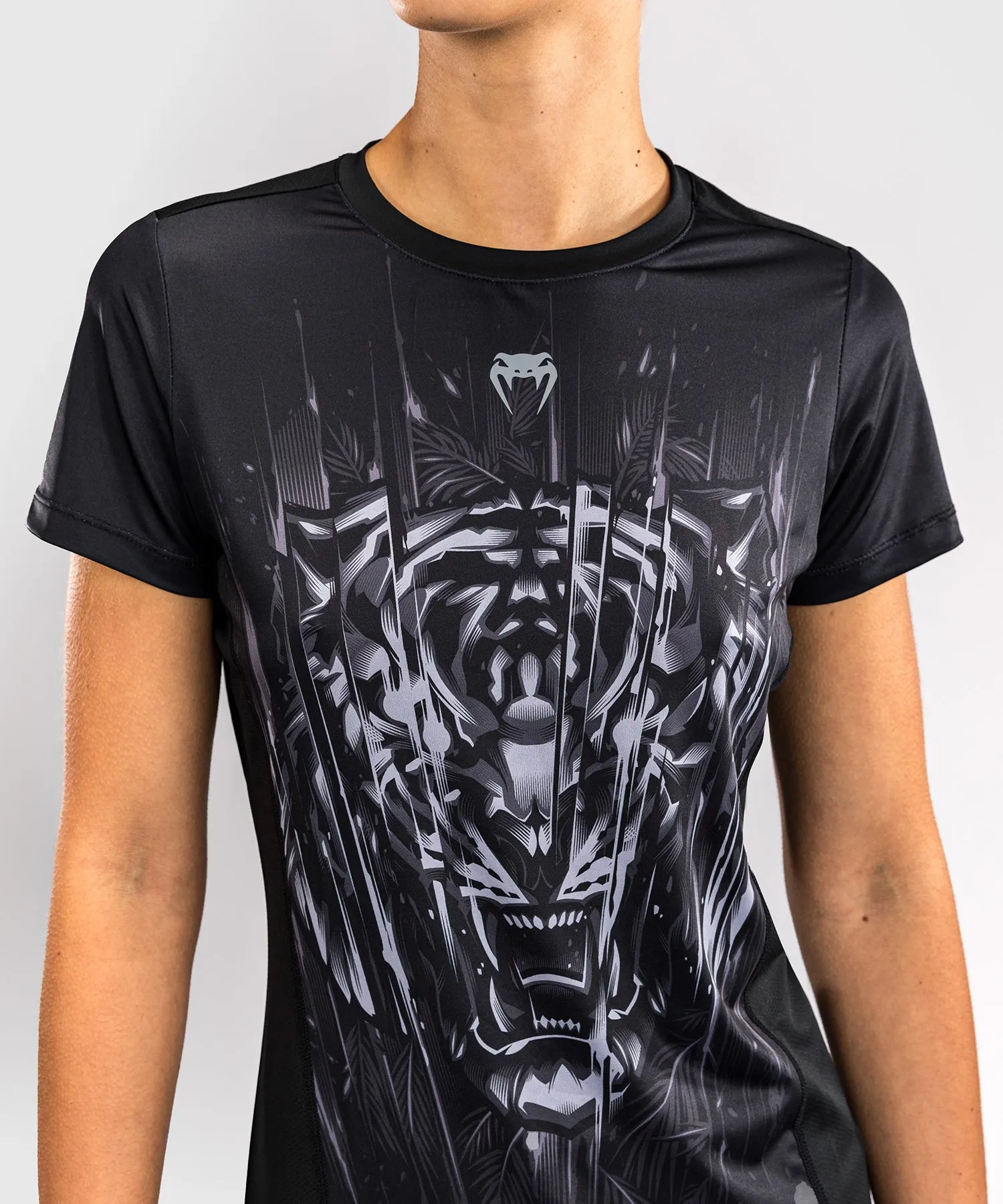 Venum Tiger Women's Dry Tech T-Shirt - Black/Silver