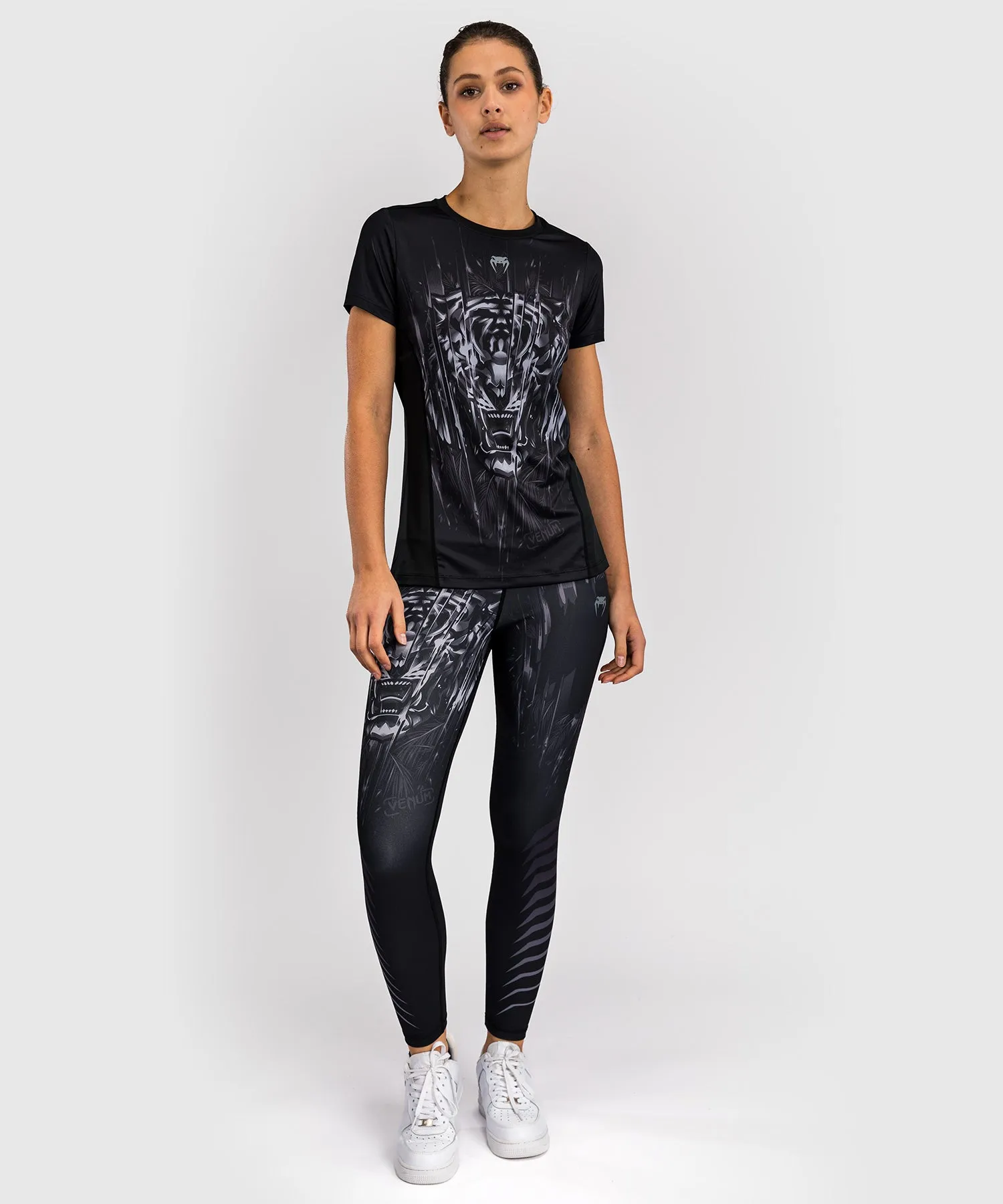 Venum Tiger Women's Dry Tech T-Shirt - Black/Silver