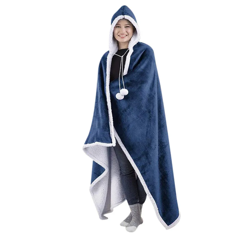 Wearable Blanket Adult Winter Warm Cozy Hooded Blanket