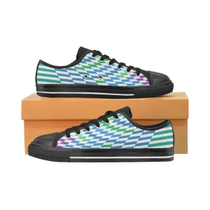 Women Big Size Checkers Print Canvas Low Top Shoes