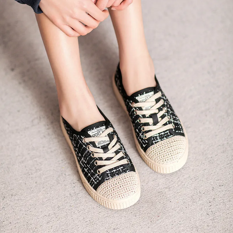 Women Fashion Minimalist Canvas Soft Flat Casual Shoes