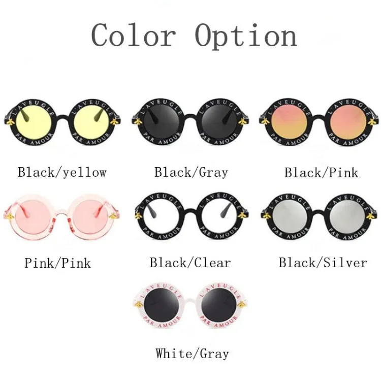 Women Vintage Round Frame Gradient Shades Sun Glasses(Transparent)