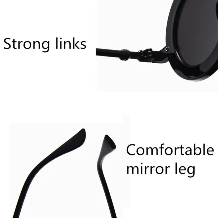 Women Vintage Round Frame Gradient Shades Sun Glasses(Transparent)