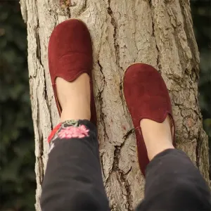 Women's Barefoot Shoes - Nubuck Burgundy