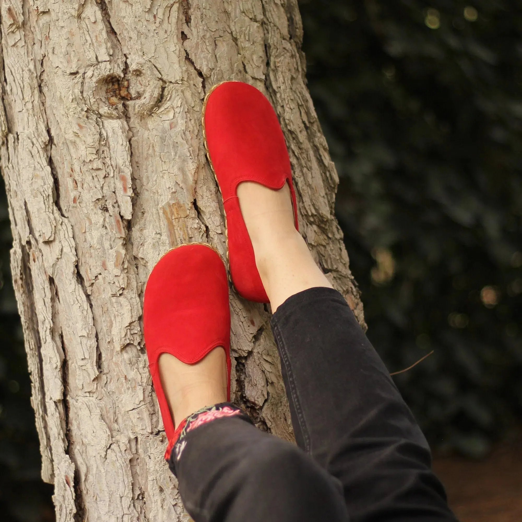 Women's Barefoot Shoes - Nubuck Red