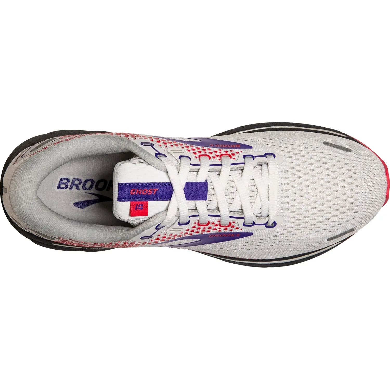 Women's Brooks Ghost 14 White/Purple/Coral Mesh