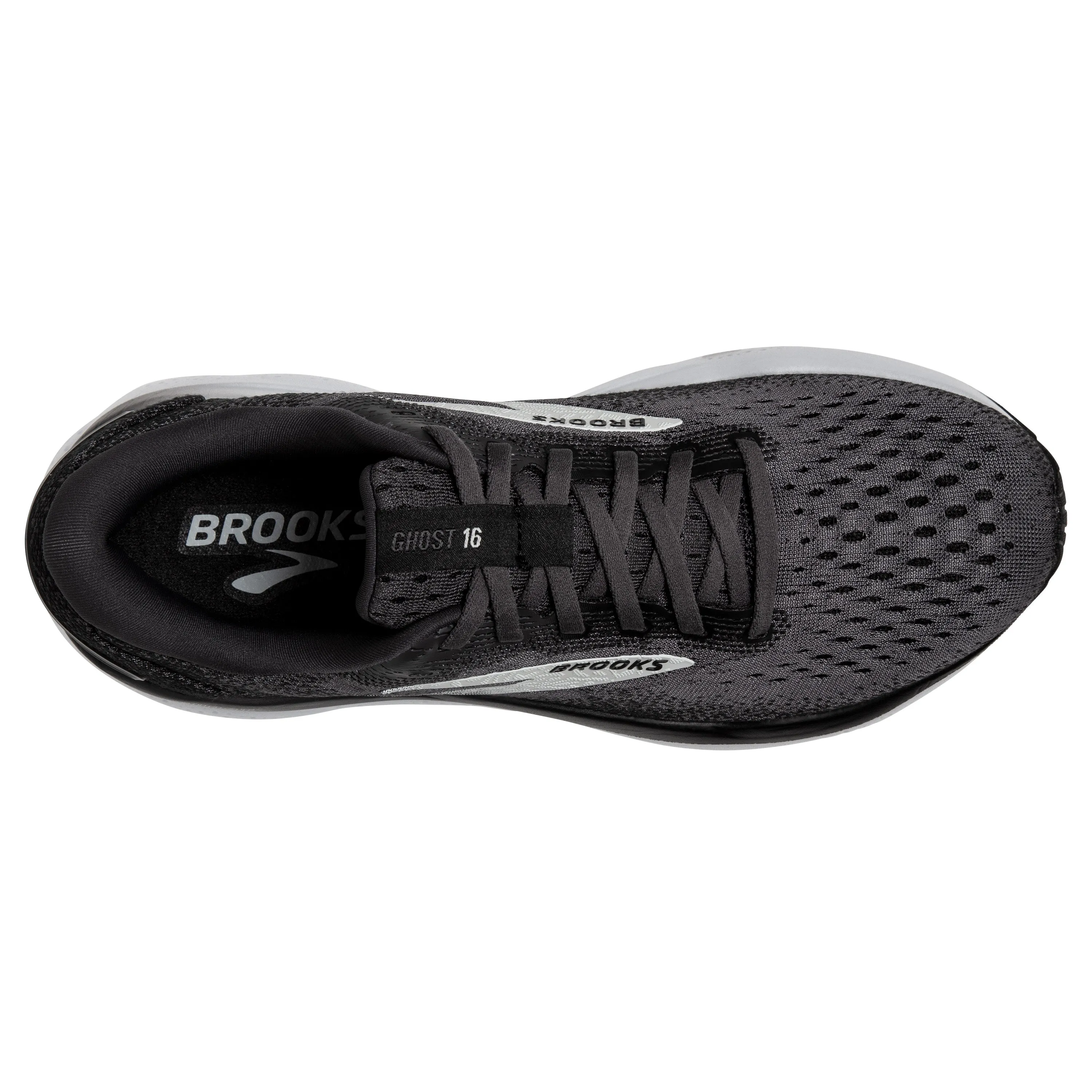 Women's Brooks Ghost 16 Color: Black / Grey / White (WIDE WIDTH)