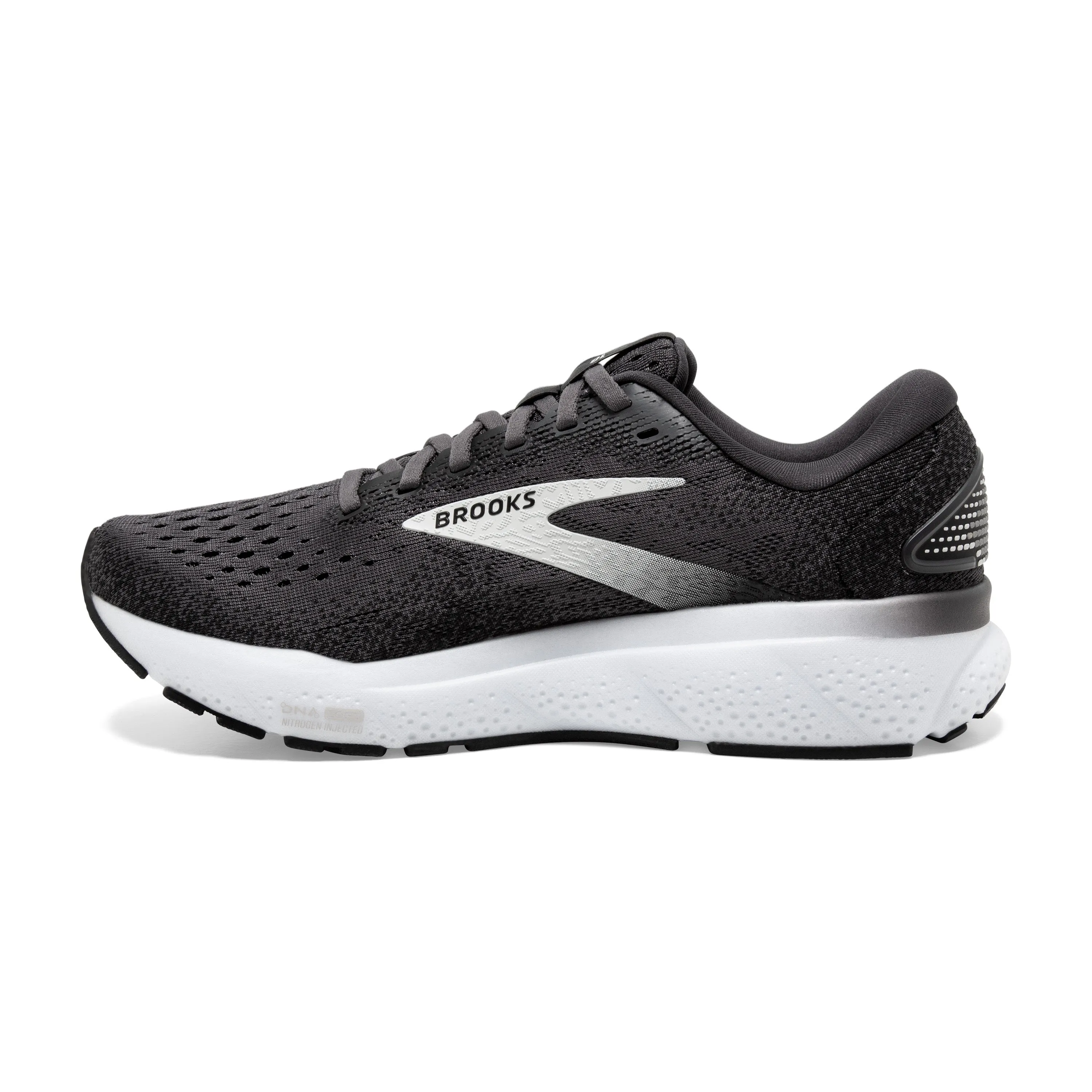 Women's Brooks Ghost 16 Color: Black / Grey / White (WIDE WIDTH)