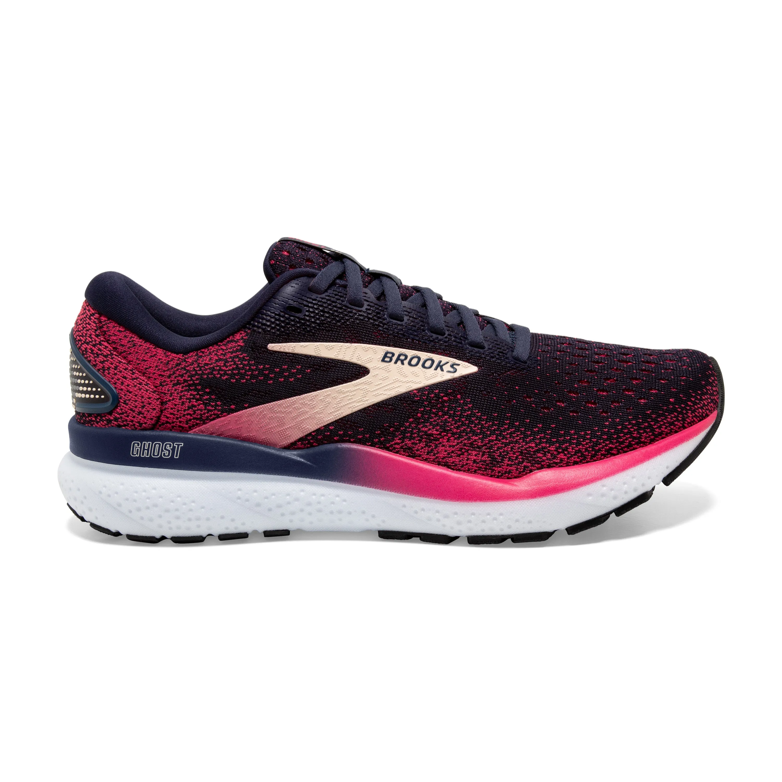 Women's Brooks Ghost 16 Color: Peacaot / Rasberry / Apricot (WIDE WIDTH)