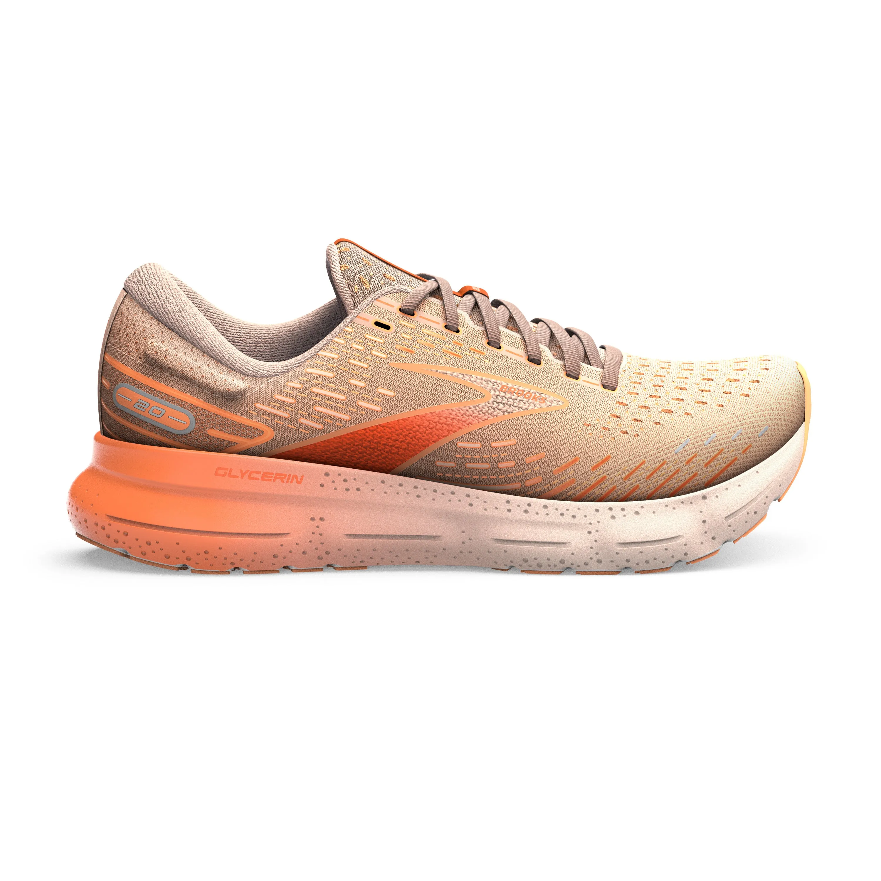 Women's Brooks Glycerin 20 Color: Peach/Tangerine/Orange