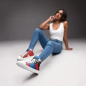 Women’s high top canvas shoes with Mondrian design (Vecteezy.com)