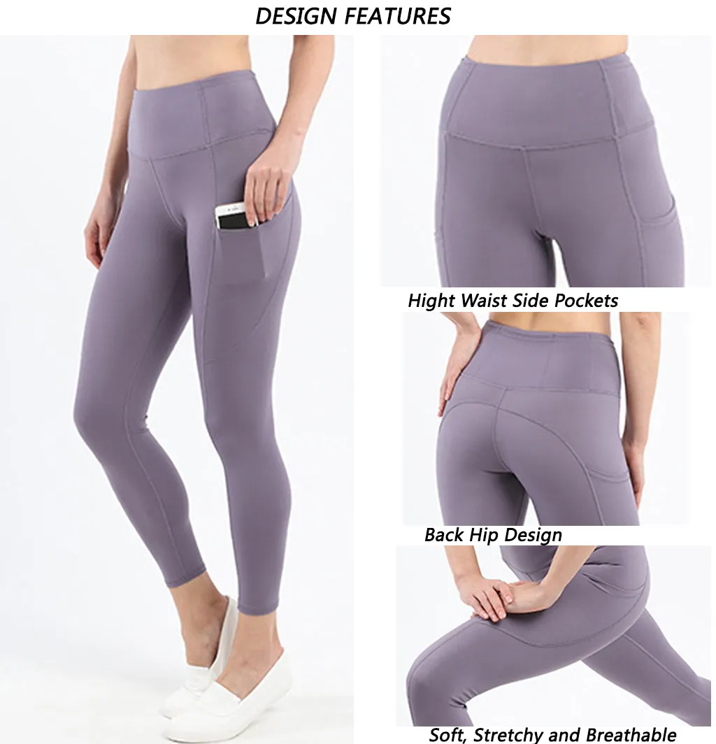 Women's High Waist Yoga Leggings with Pockets  Workout Pants