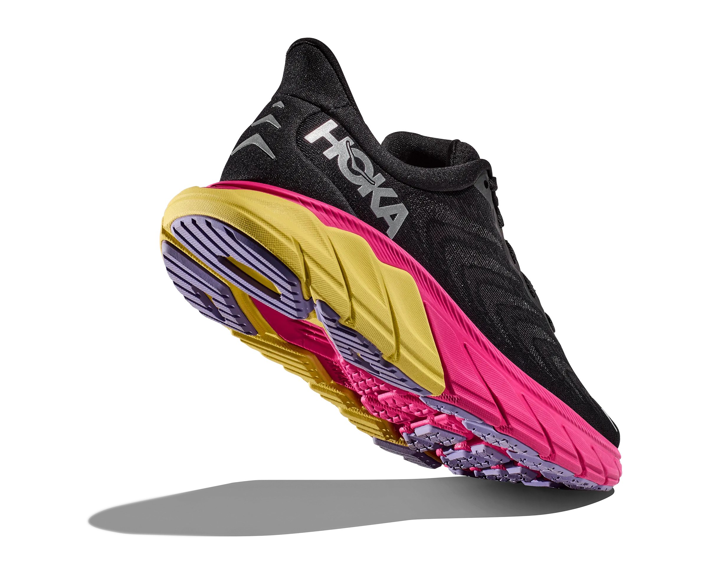 Women's Hoka Arahi 6 Color: Black/Pink Yarrow