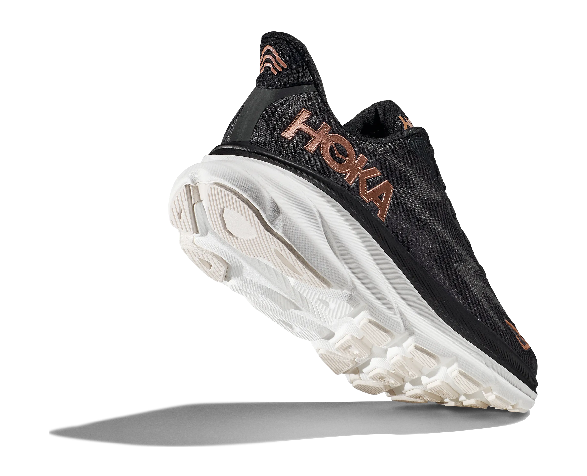 Women's Hoka Clifton 9 Color: Black / Rose Gold