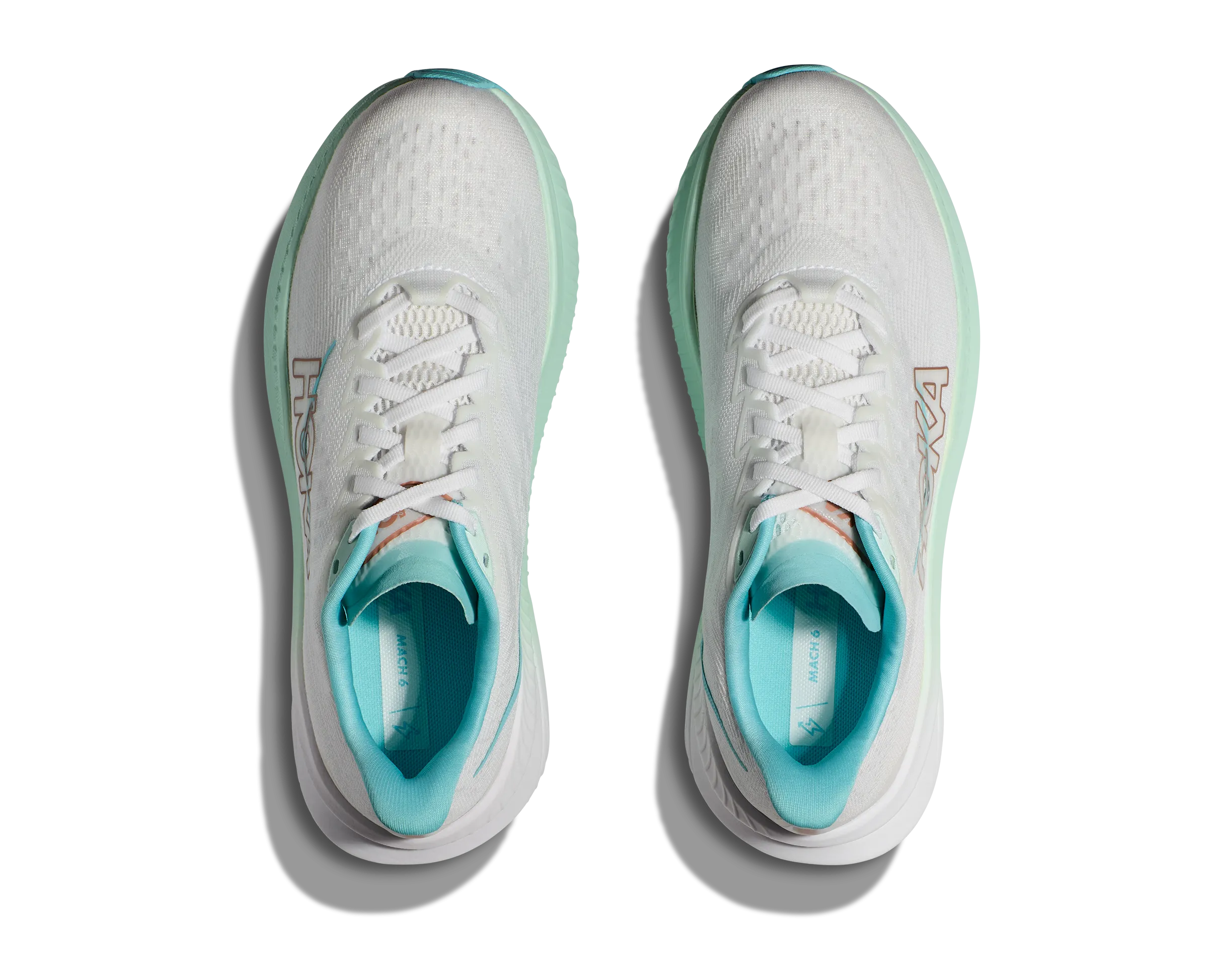 Women's Hoka Mach 6 Color: Frost / Rose Gold