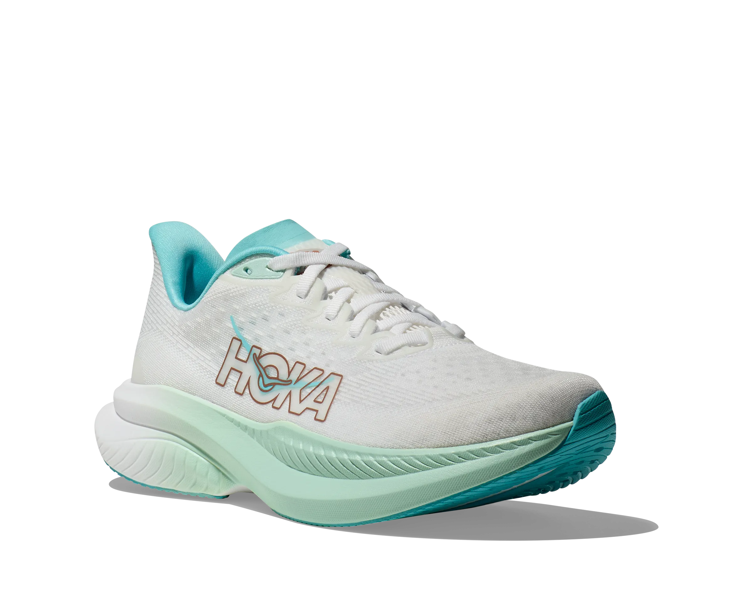 Women's Hoka Mach 6 Color: Frost / Rose Gold