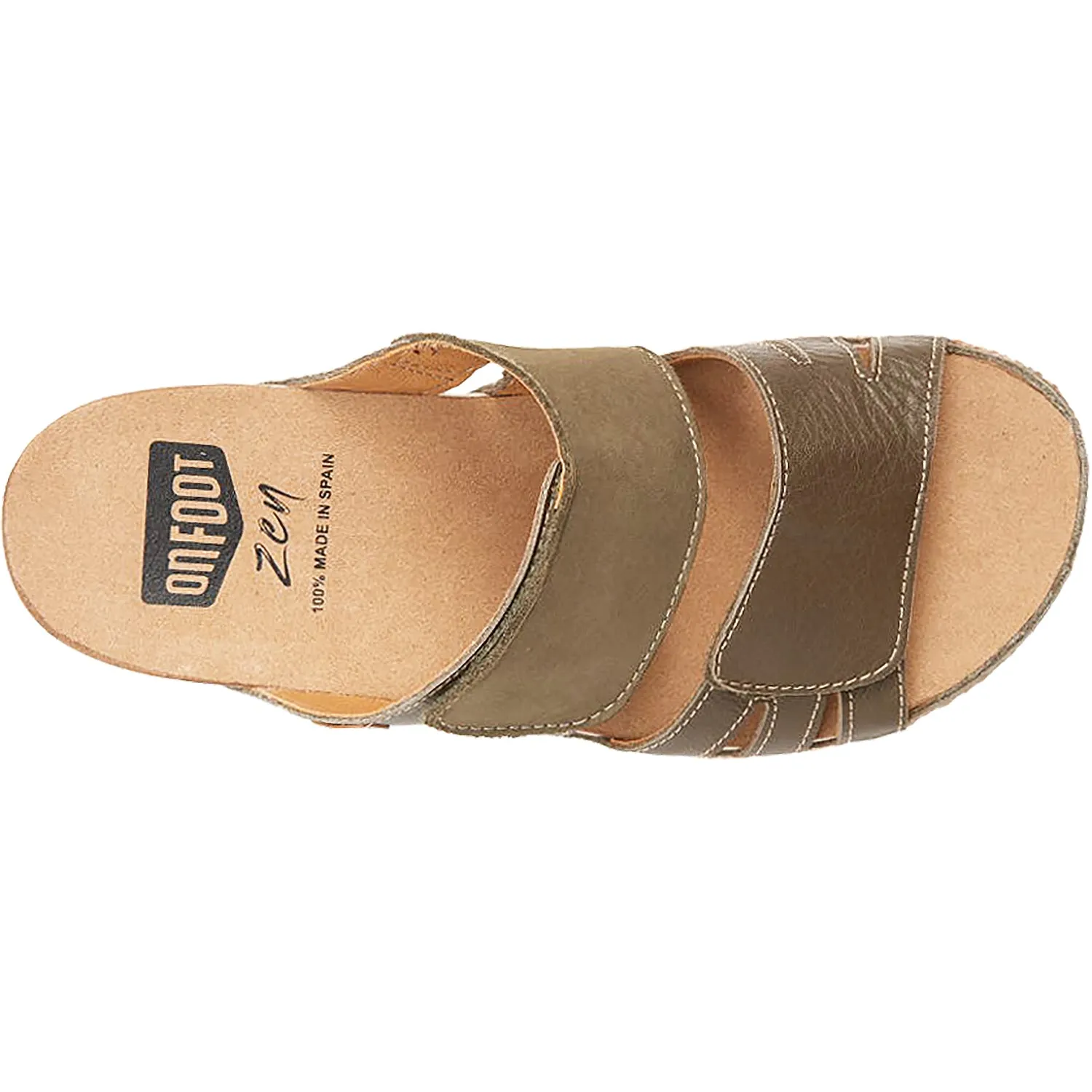 Women's On Foot 222 Cynara Slide Khaki Leather