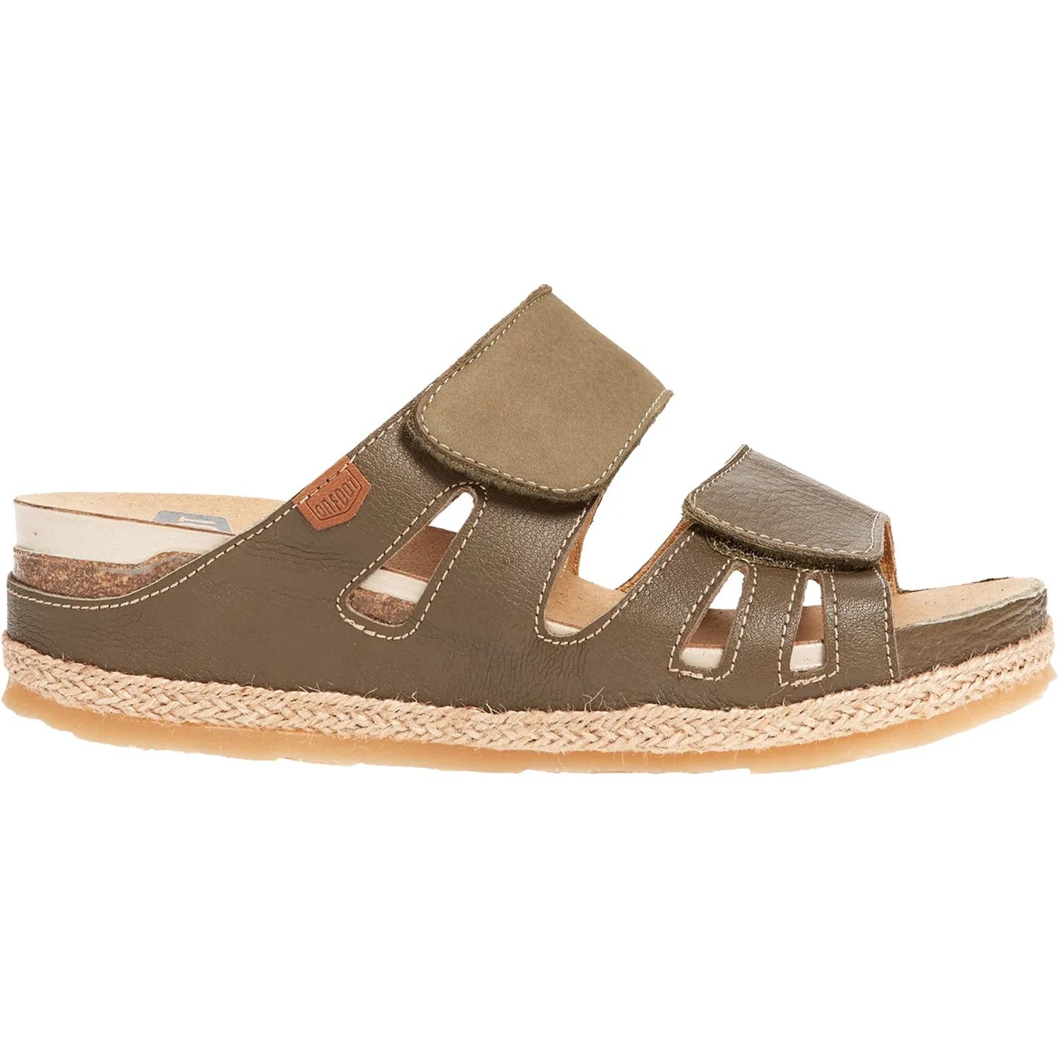 Women's On Foot 222 Cynara Slide Khaki Leather