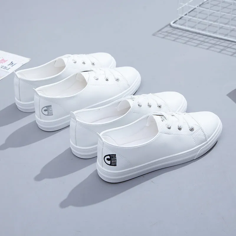 Women's Slip-on Summer White Flat Skateboard Korean Canvas Shoes