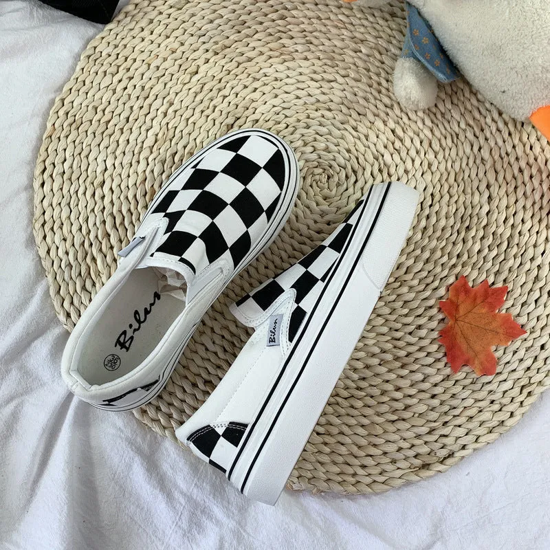 Women's Summer Thick-soled Fashionable Queen Style White Canvas Shoes