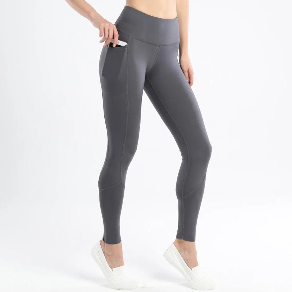 Women’s Workout Running  Leggings Pocket Tummy Control High Waist Yoga Pants