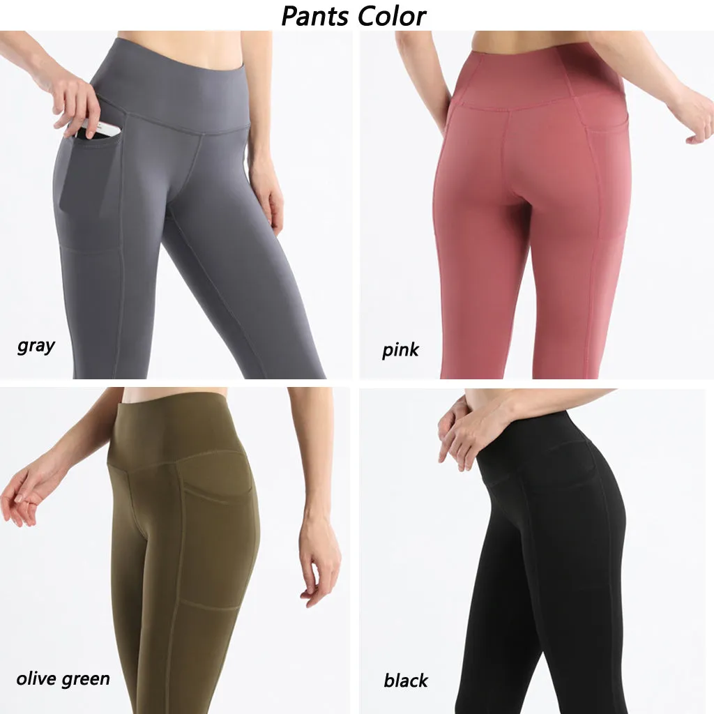 Women’s Workout Running  Leggings Pocket Tummy Control High Waist Yoga Pants