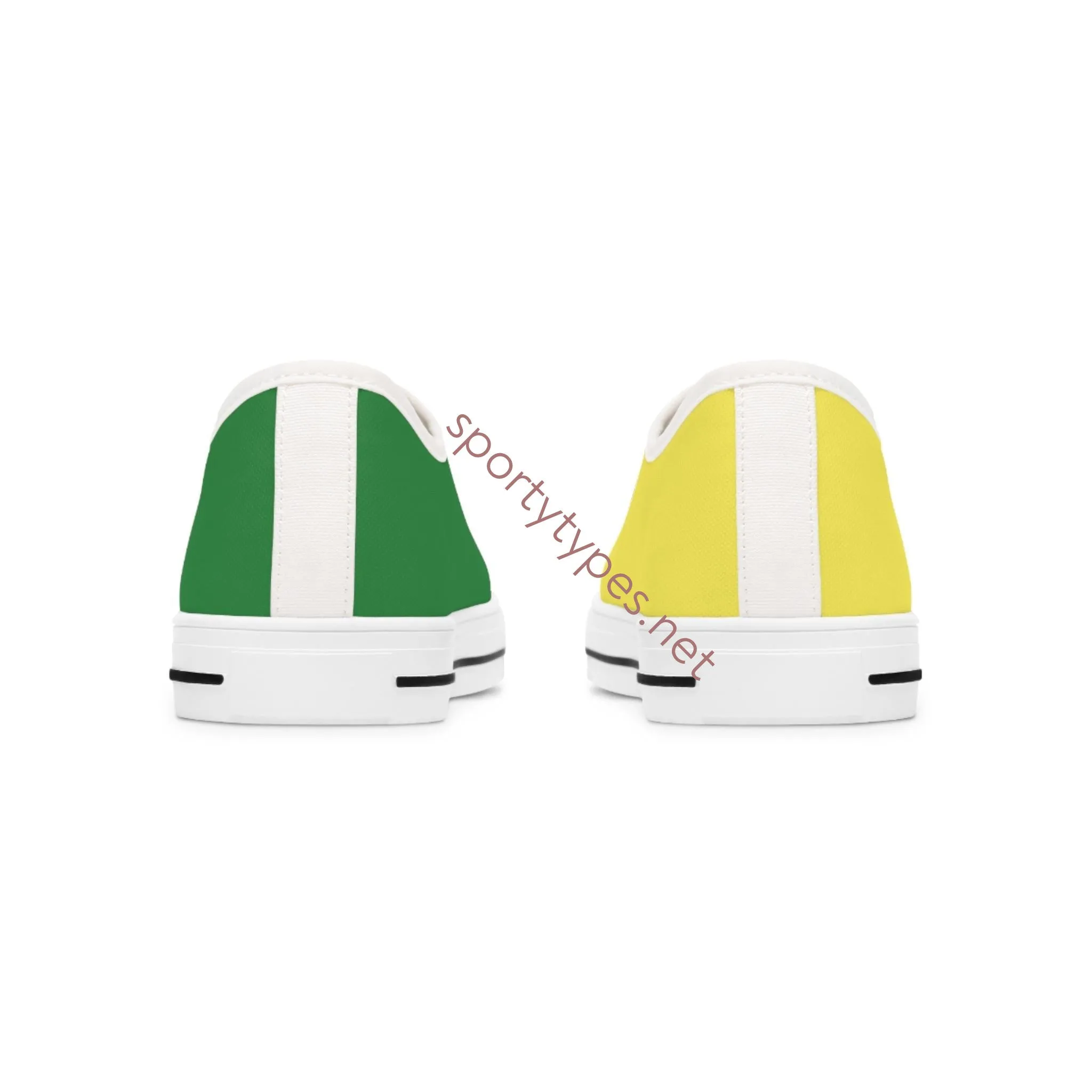 Women's Yellow & Green Mismatched Low Top Sneakers